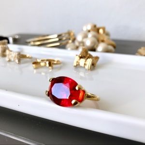kate spade ruby martini ring yellow gold sz 6